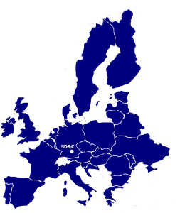The EU with 28 member states and the location of SD&C.